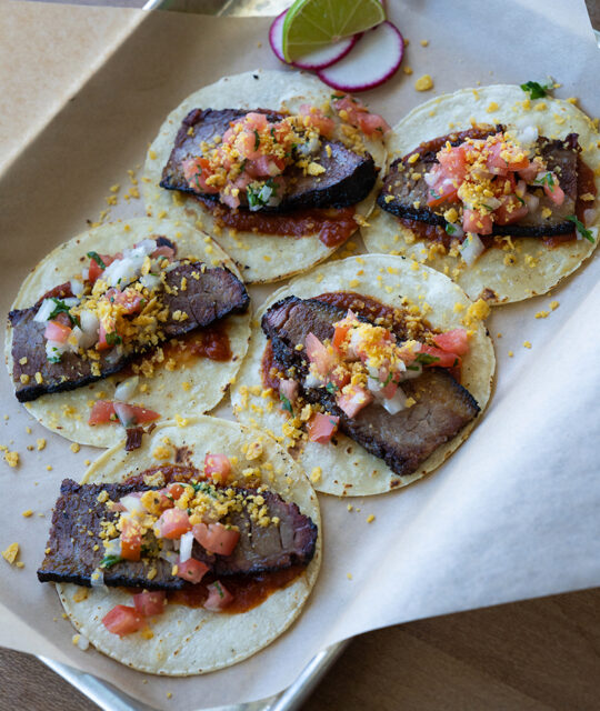 Gourmet brisket tacos