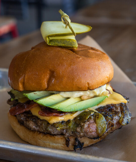 The Mesa Burger at Taos Mesa Brewing