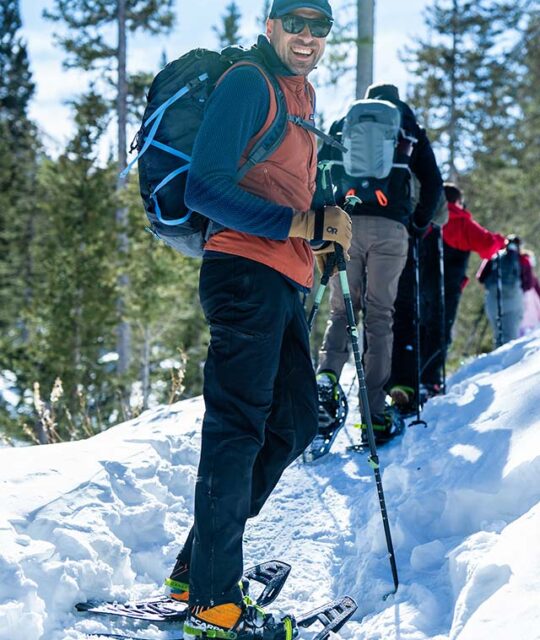 Mountain Skills snowshoe tour guide.