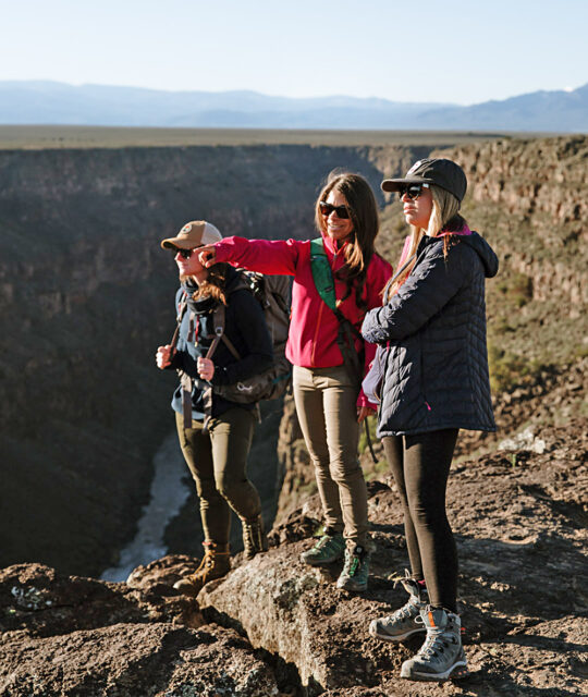 Women hikers at the Rio Grande Gorge.