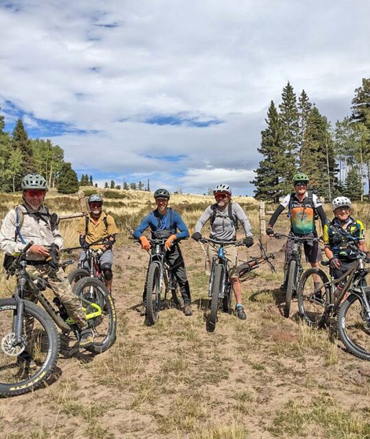 Group of mountain bikers on a ride.