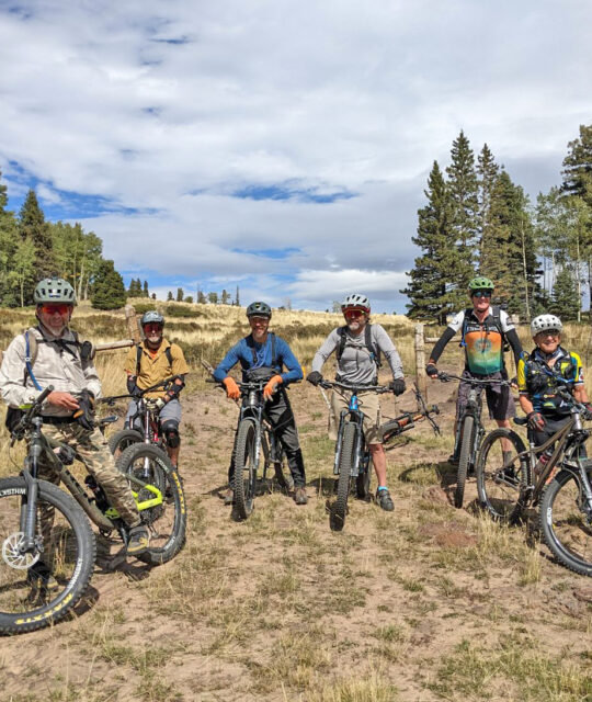 Group of mountain bikers on a ride.