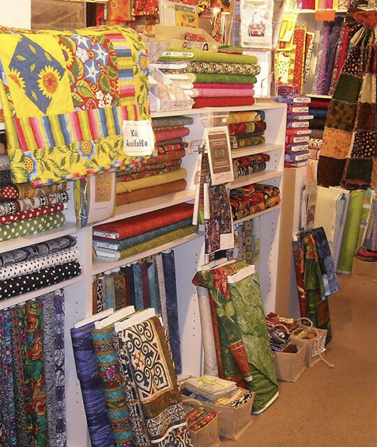 Inside Taos Adobe Quilting fabric store in Taos.