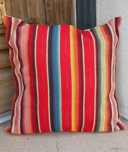 Colorful vertical Southwest striped pillow cover.