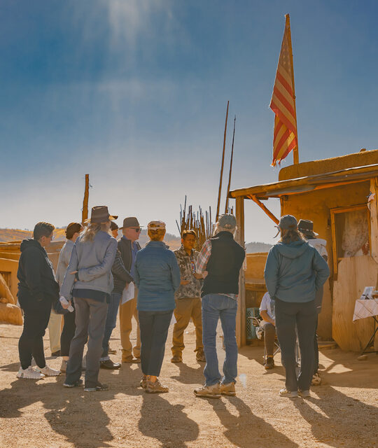 Tour group with Whitefeather Cultural Tours at the Taos Pueblo.