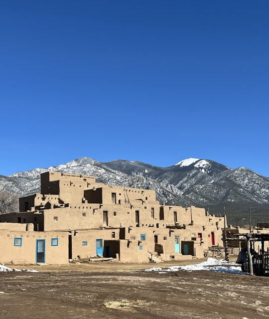 Taos Pueblo in winter.