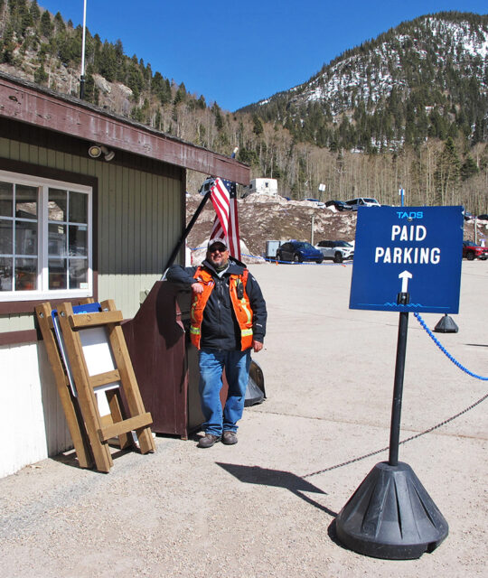 Sign for Paid Parking in Taos Ski Valley