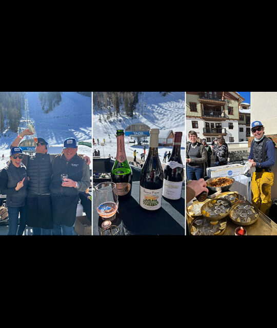 Taos Winter Wine Festival at Taos Ski Valley collage of photos.