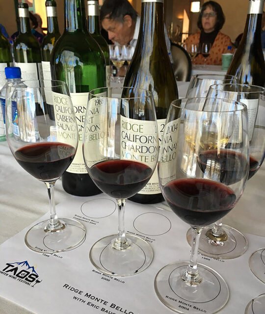 Wine festival tasting selections.