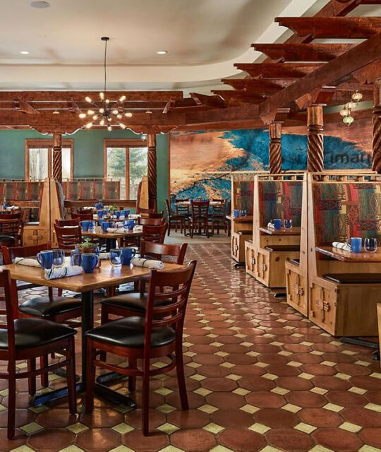 Mirabal Cafe dining room at Hotel Don Fernando in Taos.