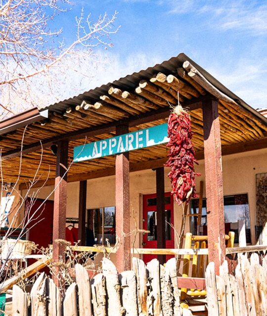 Taos Wools store front in Arroyo Seco, NM.