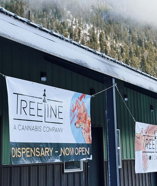 TreeLine Cannabis open now banner.