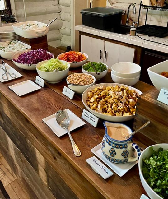 Catered buffet for a retreat by Con Amor Catering in Taos, NM