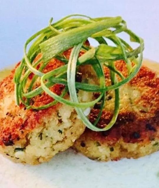 Fish cakes at La Luna fine dining in Taos.