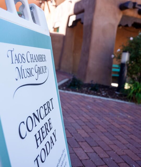 Taos Chamber Music Group concert sign