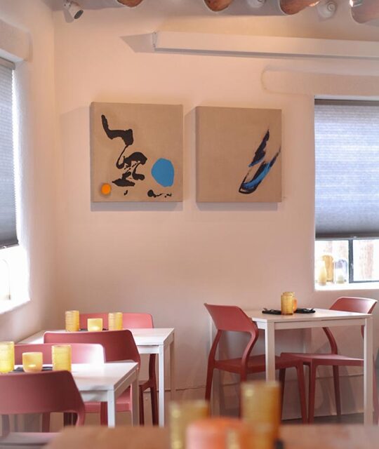 The dining room at Suchness in Taos