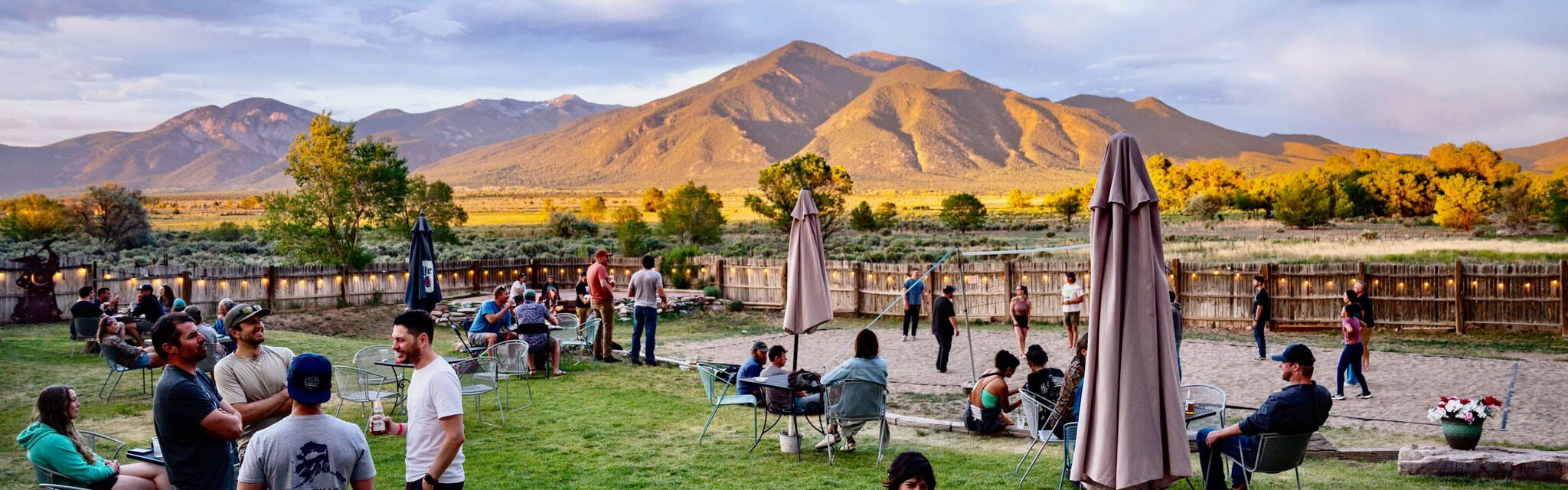 People relaxing outside
