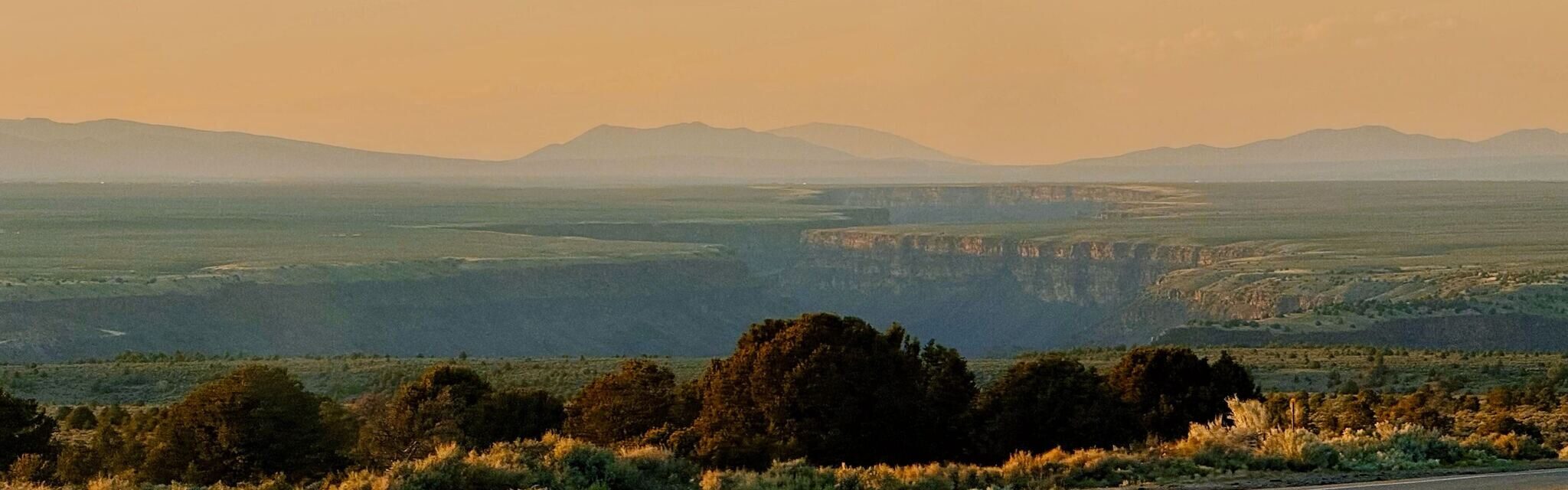 Sunrise over the gorge in Taos