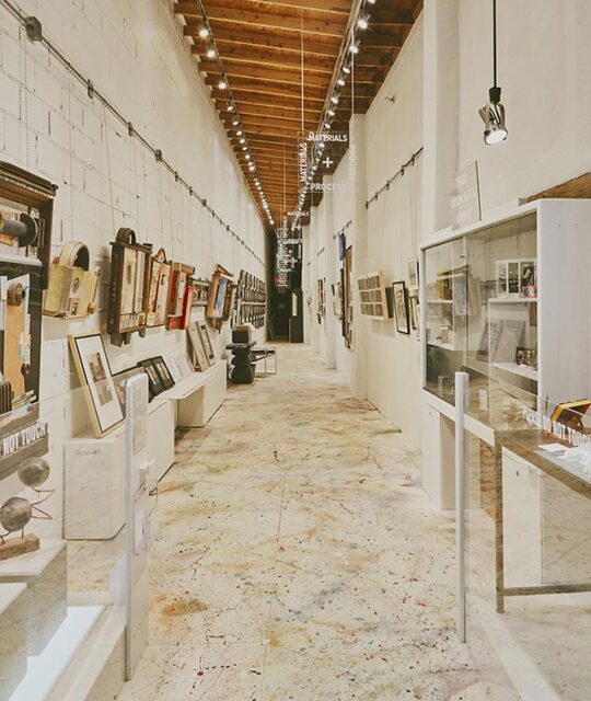 Display of wall art and home decor in a retail store.