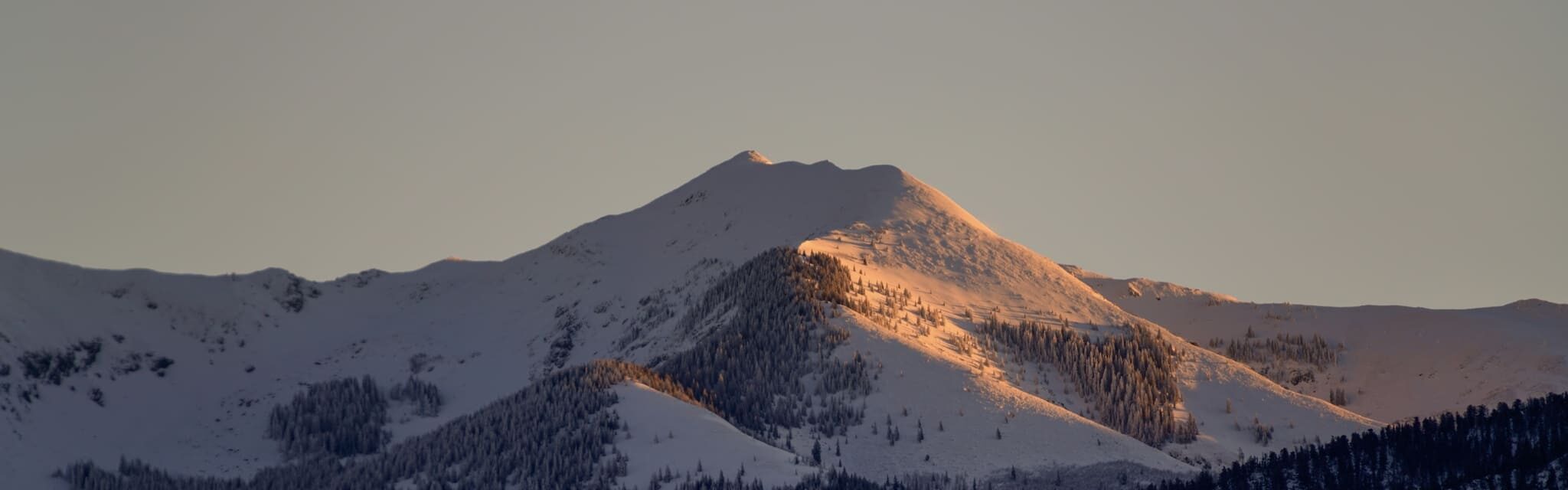 Mountain dusted with snow
